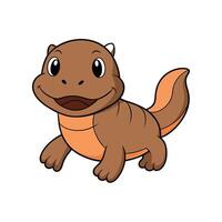 Cute Cartoon Axolotl with a Friendly Smile Illustration vector
