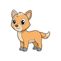 Cute cartoon dingo illustration with cheerful expression, isolated design vector