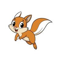 Cartoon squirrel soaring through the air with happy expression vector