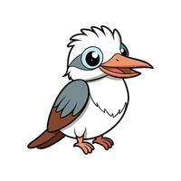 Cute cartoon kookaburra illustration smiling with open beak vector