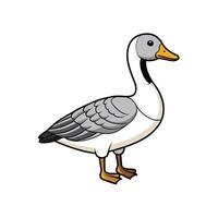 Cartoon illustration of goose with grey black and white colors vector