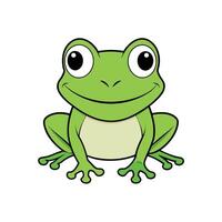Cartoon frog smiling illustration with friendly and playful design vector
