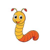 Cartoon worm illustration isolated on white background vector