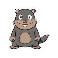 Cute cartoon gopher standing and smiling at viewer vector