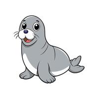 Friendly cartoon seal character with a cheerful expression vector