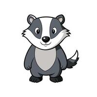 Cartoon badger character standing isolated on white background vector