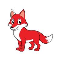 Cute red fox cartoon character with friendly expression vector