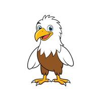 Cartoon bald eagle illustration with friendly expression and stance vector