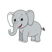 Cartoon elephant illustration standing on a white background image vector