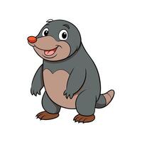 Cartoon mole character with a friendly expression standing upright vector