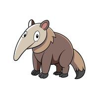 Cartoon Anteater Illustration with Simple Shapes on White Background vector