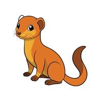 Cartoon weasel illustration with expressive eyes and playful pose vector