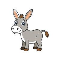 Cartoon donkey stands smiling isolated on a white background vector