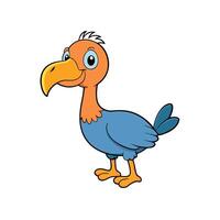 Smiling Cartoon Bird Character Illustration on White Background vector