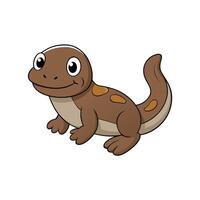 Cute cartoon salamander illustration with friendly expression and spots vector