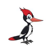Cartoon woodpecker standing cheerfully, illustration for childrens book vector