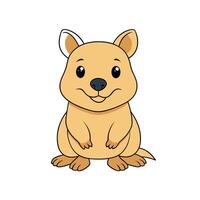 Cute cartoon quokka illustration with a happy expression vector