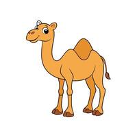 Cartoon style camel standing portrait on a white background vector