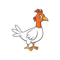 Cartoon chicken character standing isolated on a white background vector