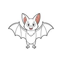 Cartoon Bat with Open Wings and Happy Face Illustration vector