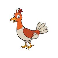 Cartoon rooster illustration with vibrant colors and playful design vector