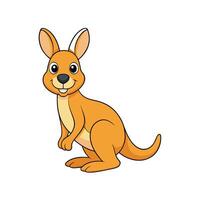 Cartoon kangaroo character with friendly expression on white background vector