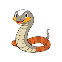 Cartoon snake illustration with a friendly expression isolated on white vector