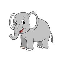 Cute cartoon elephant character isolated on a white background vector