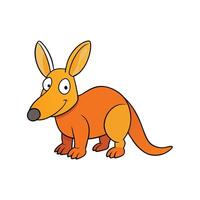 Cartoon aardvark illustration with cheerful expression on a white background vector