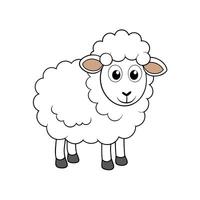 Cartoon sheep illustration, simple and friendly style vector