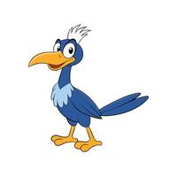 Whimsical Cartoon Bird Illustration with Bold Outlines and Colors vector