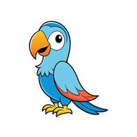 Cute cartoon parrot standing cheerfully with a vibrant color palette vector