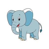 Cartoon Baby Elephant Standing Smiling on White Background vector