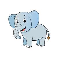 Cartoon Elephant Illustration with a Smiling Face and Simple Design vector