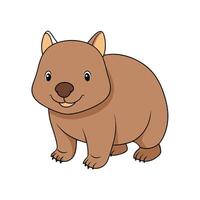 Cartoon wombat illustration in simple style on white background vector