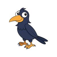 Cute Cartoon Crow Character with Friendly Expression Standing vector