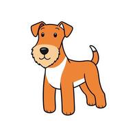 Friendly cartoon fox terrier dog standing with happy expression vector