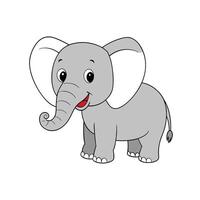Cute Cartoon Elephant Illustration with Simple Design Style vector