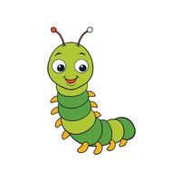 Cartoon caterpillar with a cheerful smile and vibrant colors vector