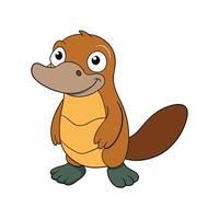 Cute cartoon platypus character isolated on white background vector