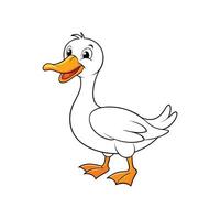 Cartoon illustration of a smiling duck character on white vector