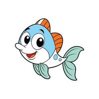 Cartoon fish illustration with cheerful expression and bright colors vector