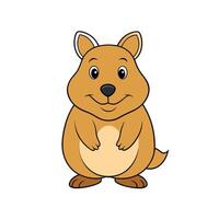 Cartoon kangaroo illustration on white background in a smiling pose vector