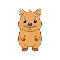 Cartoon quokka illustration standing on a white background image vector