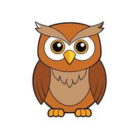 Cartoon owl illustration with geometric shapes on white background vector