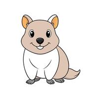 Cute Cartoon Quokka Character Illustration with Happy Expression vector