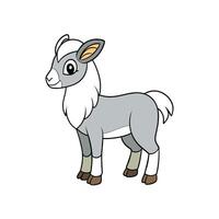 Cartoonstyle gray donkey on white background looking left vector