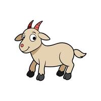 Cartoon goat with happy expression standing on white background vector