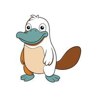 Cartoon platypus character with a playful and friendly expression vector