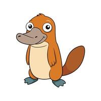 Cute cartoon platypus illustration on a white background vector